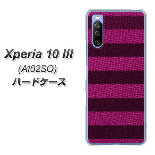 Y!mobile エクスペリア10 III A102SO 高画質仕上げ 背面印刷 ハードケース【534 極太ボーダーPK&NV】