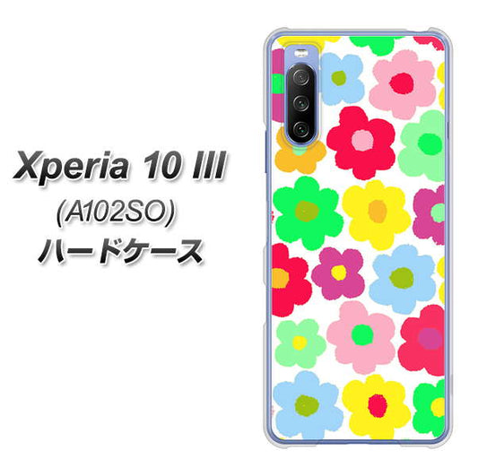 Y!mobile エクスペリア10 III A102SO 高画質仕上げ 背面印刷 ハードケース【758 ルーズフラワーカラフル】