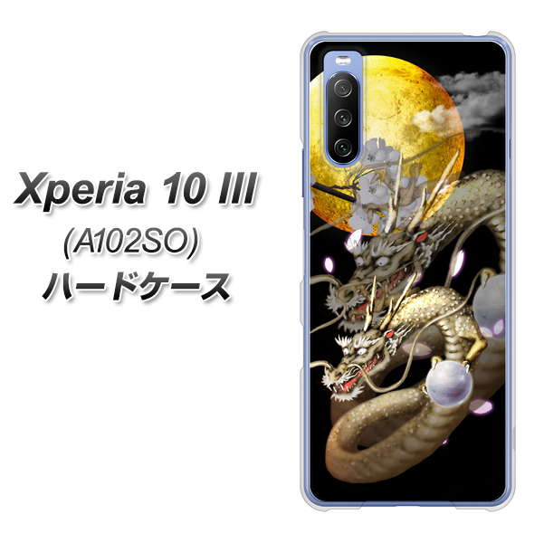 Y!mobile エクスペリア10 III A102SO 高画質仕上げ 背面印刷 ハードケース【1003 月と龍】