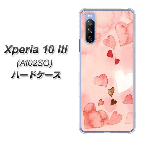 Y!mobile エクスペリア10 III A102SO 高画質仕上げ 背面印刷 ハードケース【1125 ハートの和紙】
