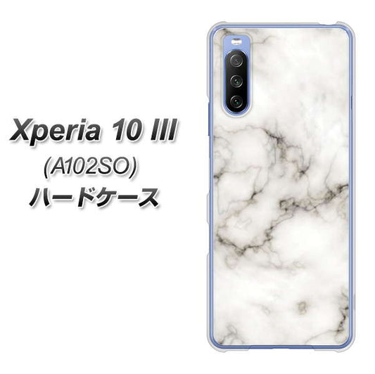 Y!mobile エクスペリア10 III A102SO 高画質仕上げ 背面印刷 ハードケース【KM871 大理石WH】