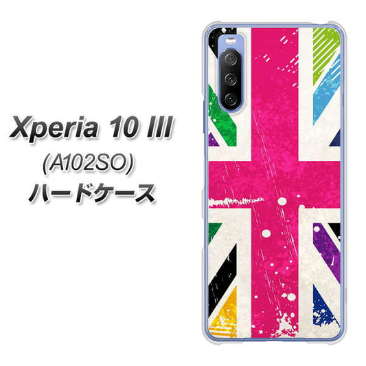 Y!mobile エクスペリア10 III A102SO 高画質仕上げ 背面印刷 ハードケース【SC806 ユニオンジャック ピンクビンテージ】