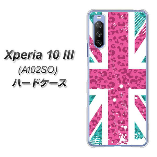 Y!mobile エクスペリア10 III A102SO 高画質仕上げ 背面印刷 ハードケース【SC807 ユニオンジャック ピンクヒョウ柄】