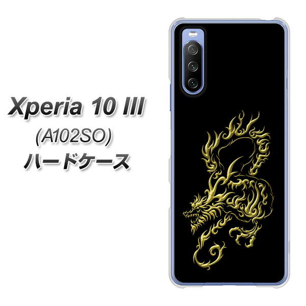 Y!mobile エクスペリア10 III A102SO 高画質仕上げ 背面印刷 ハードケース【VA831 闇と龍】