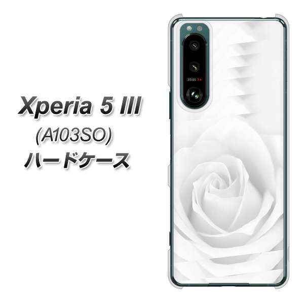 Xperia 5 III A103SO SoftBank 高画質仕上げ 背面印刷 ハードケース【402 ホワイトRose】
