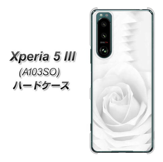 Xperia 5 III A103SO SoftBank 高画質仕上げ 背面印刷 ハードケース【402 ホワイトRose】
