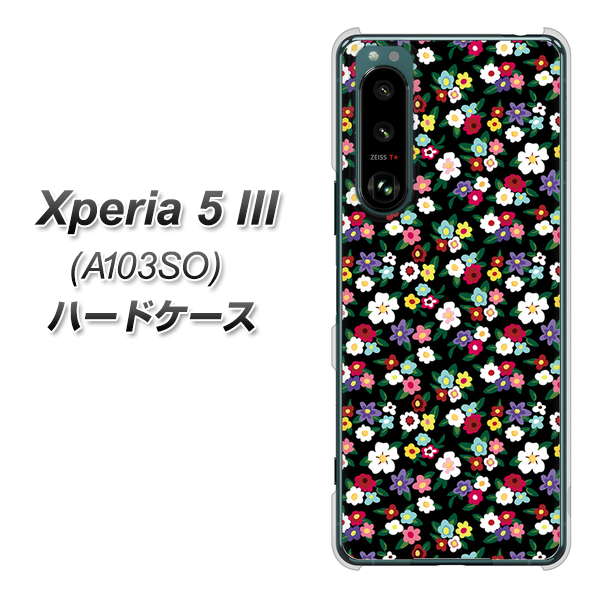 Xperia 5 III A103SO SoftBank 高画質仕上げ 背面印刷 ハードケース【778 マイクロリバティプリントBK】