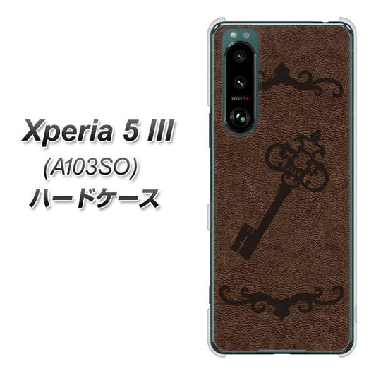 Xperia 5 III A103SO SoftBank 高画質仕上げ 背面印刷 ハードケース【EK824 レザー風アンティークキー】