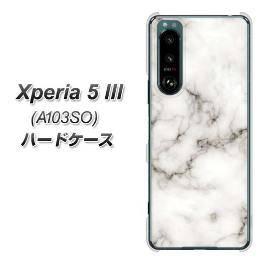 Xperia 5 III A103SO SoftBank 高画質仕上げ 背面印刷 ハードケース【KM871 大理石WH】