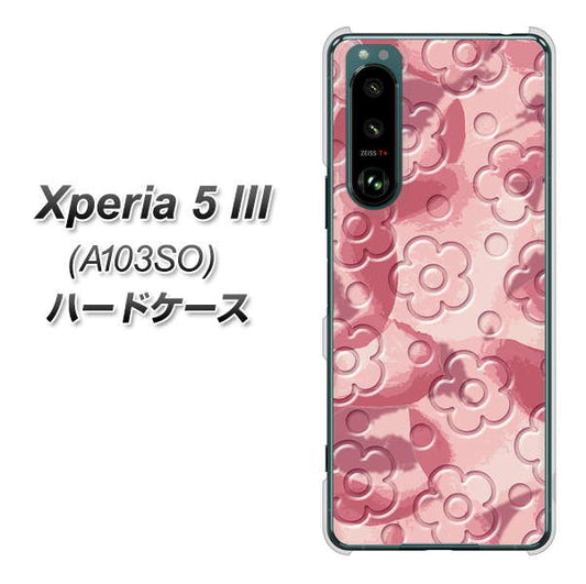 Xperia 5 III A103SO SoftBank 高画質仕上げ 背面印刷 ハードケース【SC846 フラワーヴェルニ花ピンク（ローズヴェルール）】