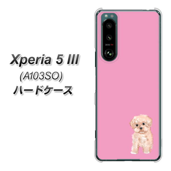 Xperia 5 III A103SO SoftBank 高画質仕上げ 背面印刷 ハードケース【YJ061 トイプードルアプリコット(ピンク)】