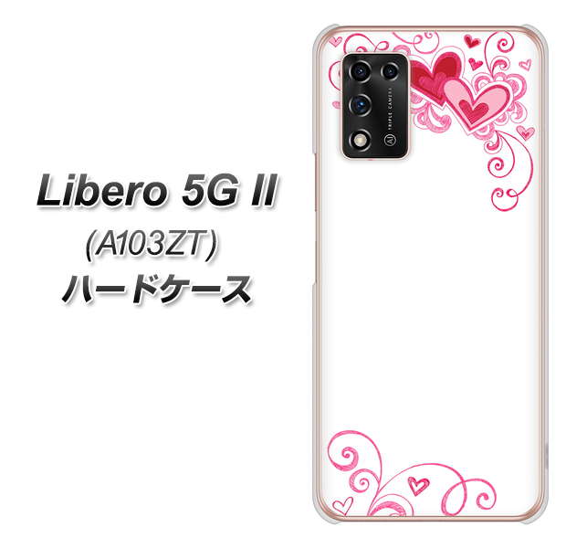 Libero 5G II A103ZT Y!mobile 高画質仕上げ 背面印刷 ハードケース【365 ハートフレーム】