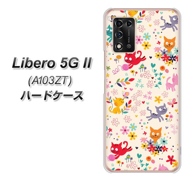 Libero 5G II A103ZT Y!mobile 高画質仕上げ 背面印刷 ハードケース【693 ネコのあそび場】