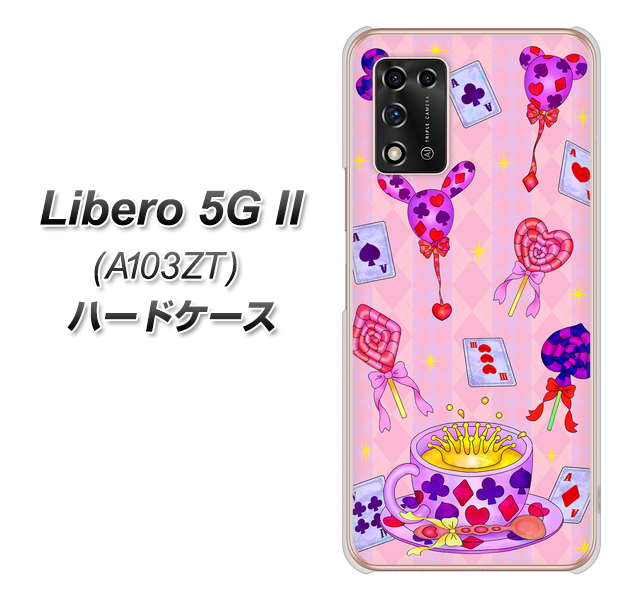 Libero 5G II A103ZT Y!mobile 高画質仕上げ 背面印刷 ハードケース【AG817 トランプティー(ピンク)】