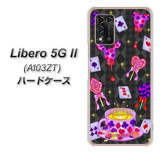 Libero 5G II A103ZT Y!mobile 高画質仕上げ 背面印刷 ハードケース【AG818 トランプティー（黒）】