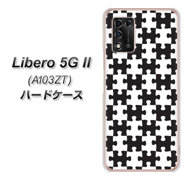 Libero 5G II A103ZT Y!mobile 高画質仕上げ 背面印刷 ハードケース【IB903 ジグソーパズル_モノトーン】