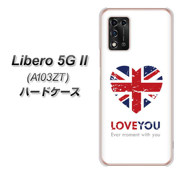 Libero 5G II A103ZT Y!mobile 高画質仕上げ 背面印刷 ハードケース【SC803 ユニオンジャック ハートビンテージ】