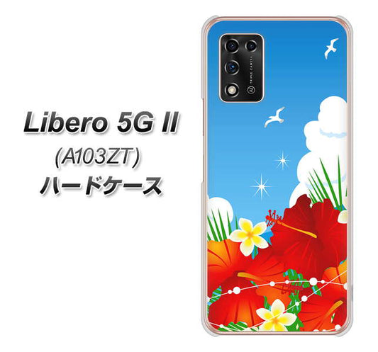 Libero 5G II A103ZT Y!mobile 高画質仕上げ 背面印刷 ハードケース【VA821 ハイビスカスと青空】
