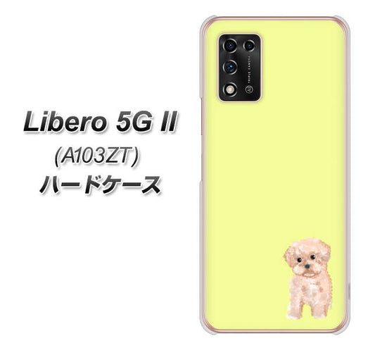 Libero 5G II A103ZT Y!mobile 高画質仕上げ 背面印刷 ハードケース【YJ064 トイプードルアプリコット(イエロー)】