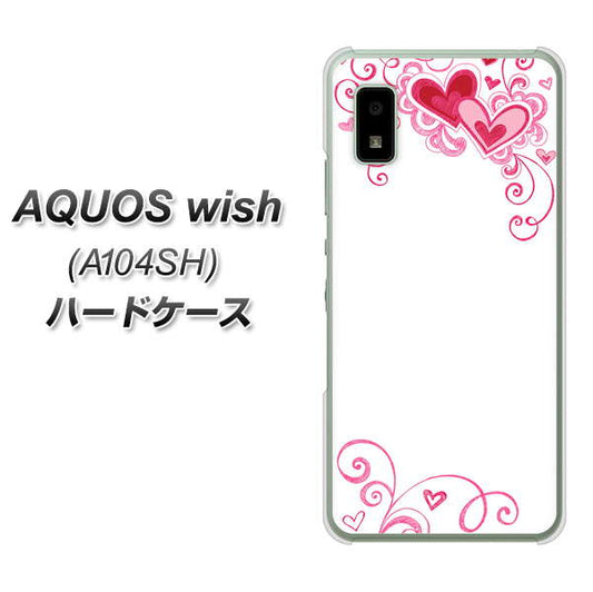 AQUOS wish A104SH Y!mobile 高画質仕上げ 背面印刷 ハードケース【365 ハートフレーム】