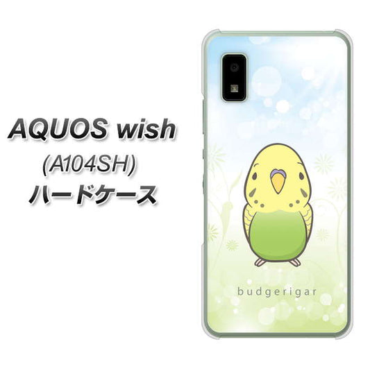 AQUOS wish A104SH Y!mobile 高画質仕上げ 背面印刷 ハードケース【SC838 セキセイインコ グリーン】