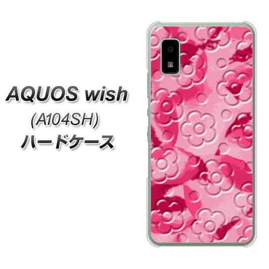 AQUOS wish A104SH Y!mobile 高画質仕上げ 背面印刷 ハードケース【SC847 フラワーヴェルニ花濃いピンク（ローズアンディアン）】