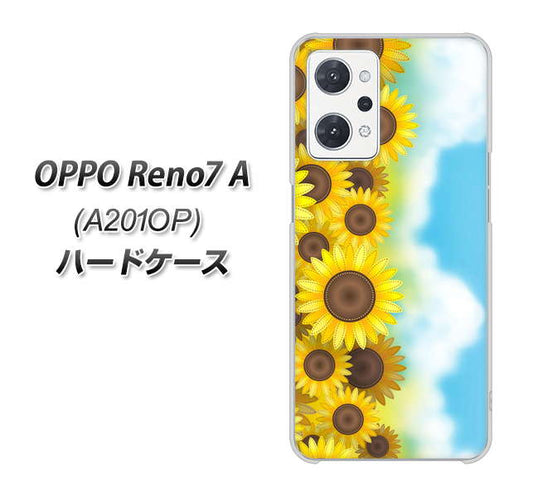 OPPO Reno7 A A201OP Y!mobile 高画質仕上げ 背面印刷 ハードケース【148 ひまわり畑】