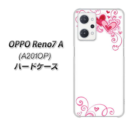 OPPO Reno7 A A201OP Y!mobile 高画質仕上げ 背面印刷 ハードケース【365 ハートフレーム】
