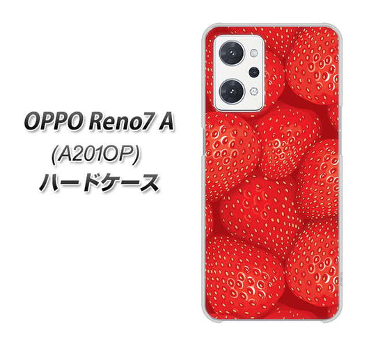 OPPO Reno7 A A201OP Y!mobile 高画質仕上げ 背面印刷 ハードケース【444 ストロベリーウォール】