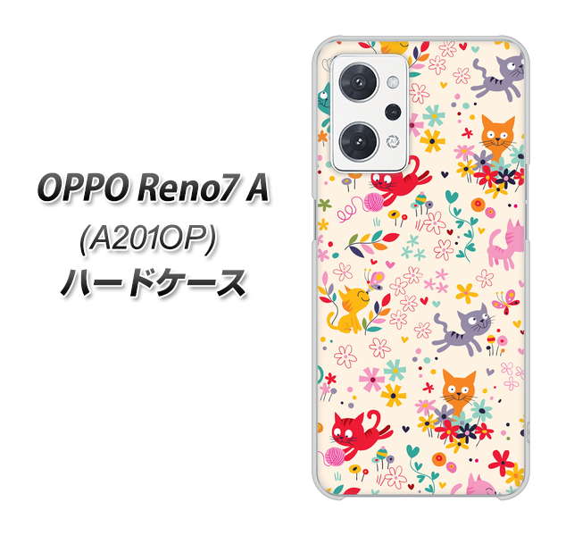 OPPO Reno7 A A201OP Y!mobile 高画質仕上げ 背面印刷 ハードケース【693 ネコのあそび場】