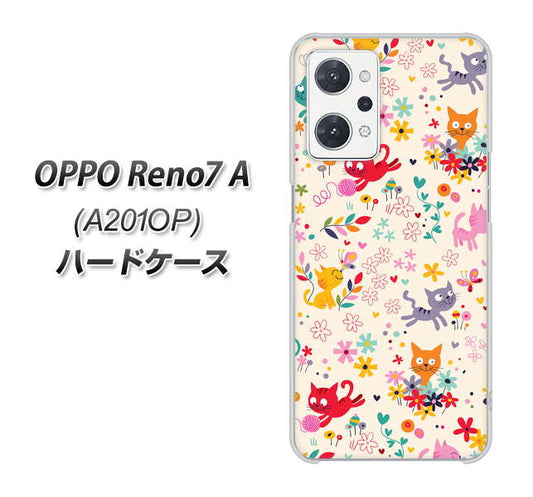 OPPO Reno7 A A201OP Y!mobile 高画質仕上げ 背面印刷 ハードケース【693 ネコのあそび場】