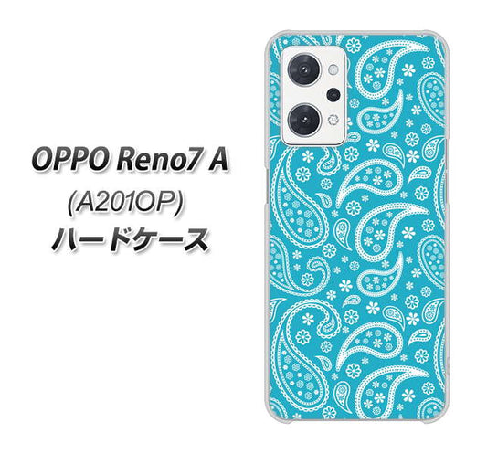 OPPO Reno7 A A201OP Y!mobile 高画質仕上げ 背面印刷 ハードケース【766 ペイズリーブルー】