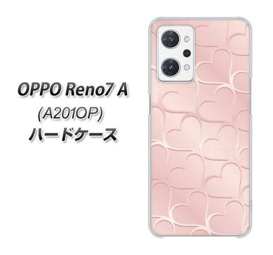 OPPO Reno7 A A201OP Y!mobile 高画質仕上げ 背面印刷 ハードケース【1340 かくれハート(ローズピンク)】