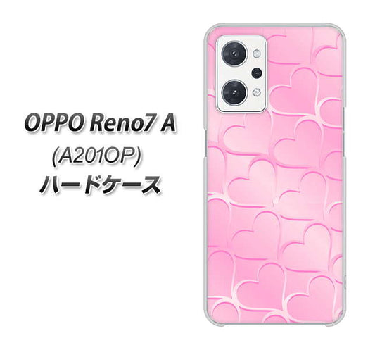 OPPO Reno7 A A201OP Y!mobile 高画質仕上げ 背面印刷 ハードケース【1342 かくれハート(ピンク)】