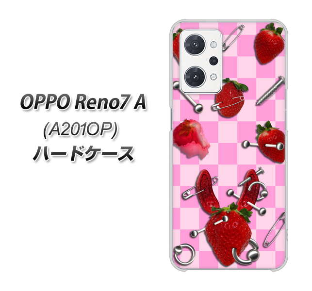OPPO Reno7 A A201OP Y!mobile 高画質仕上げ 背面印刷 ハードケース【AG832 苺パンク(ピンク)】