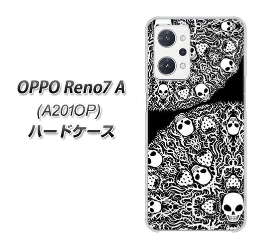 OPPO Reno7 A A201OP Y!mobile 高画質仕上げ 背面印刷 ハードケース【AG834 苺骸骨曼荼羅(黒)】