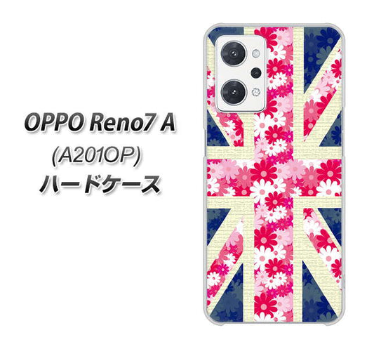OPPO Reno7 A A201OP Y!mobile 高画質仕上げ 背面印刷 ハードケース【EK894 ユニオンジャックフラワー】