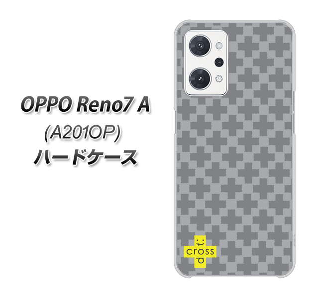 OPPO Reno7 A A201OP Y!mobile 高画質仕上げ 背面印刷 ハードケース【IB900 クロスドット_グレー】