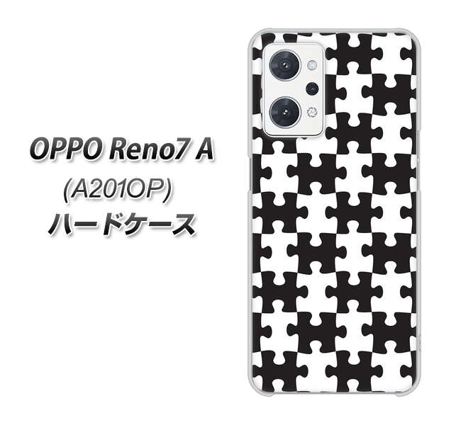 OPPO Reno7 A A201OP Y!mobile 高画質仕上げ 背面印刷 ハードケース【IB903 ジグソーパズル_モノトーン】