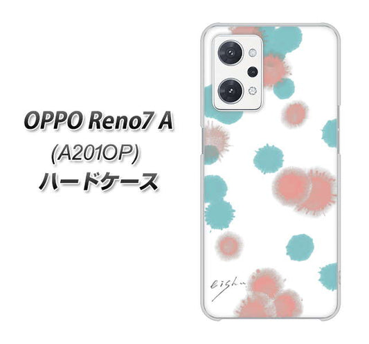 OPPO Reno7 A A201OP Y!mobile OE834 滴 水色×ピンク ハードケース 背面印刷