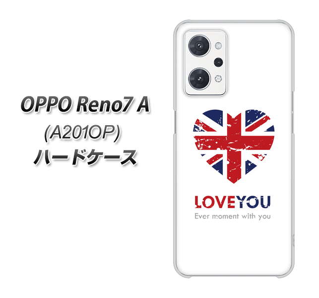 OPPO Reno7 A A201OP Y!mobile 高画質仕上げ 背面印刷 ハードケース【SC803 ユニオンジャック ハートビンテージ】