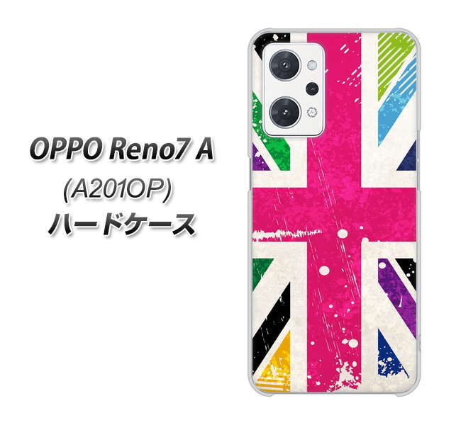 OPPO Reno7 A A201OP Y!mobile 高画質仕上げ 背面印刷 ハードケース【SC806 ユニオンジャック ピンクビンテージ】