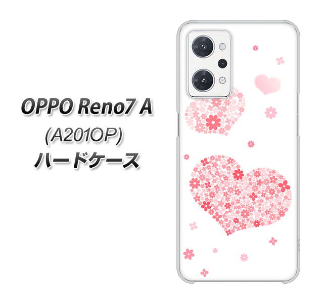 OPPO Reno7 A A201OP Y!mobile 高画質仕上げ 背面印刷 ハードケース【SC824 ピンクのハート】