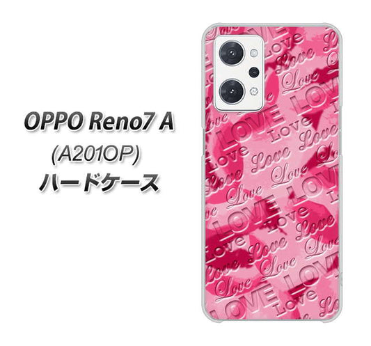OPPO Reno7 A A201OP Y!mobile 高画質仕上げ 背面印刷 ハードケース【SC845 フラワーヴェルニLOVE濃いピンク（ローズアンディアン）】