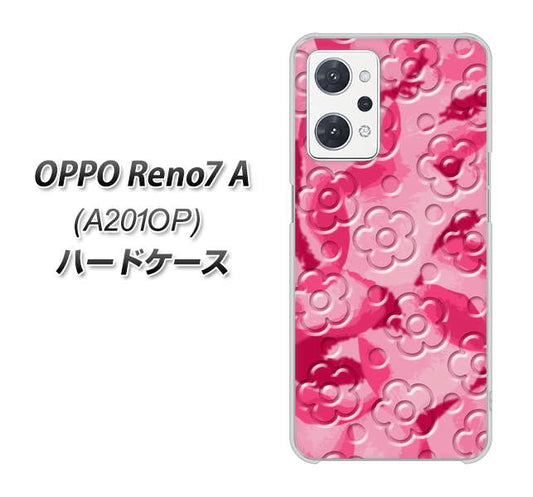 OPPO Reno7 A A201OP Y!mobile 高画質仕上げ 背面印刷 ハードケース【SC847 フラワーヴェルニ花濃いピンク（ローズアンディアン）】