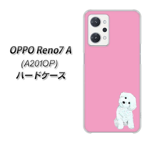 OPPO Reno7 A A201OP Y!mobile 高画質仕上げ 背面印刷 ハードケース【YJ069 トイプードルホワイト(ピンク)】