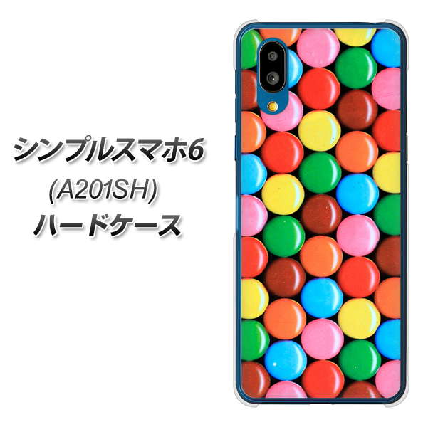 シンプルスマホ6 A201SH SoftBank 高画質仕上げ 背面印刷 ハードケース【448 マーブルチョコ】