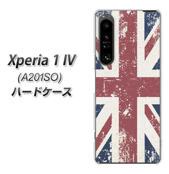 Xperia 1 IV A201SO SoftBank 高画質仕上げ 背面印刷 ハードケース【506 ユニオンジャック ビンテージ】