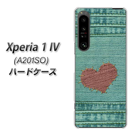Xperia 1 IV A201SO SoftBank 高画質仕上げ 背面印刷 ハードケース【1142 デニムとハート】