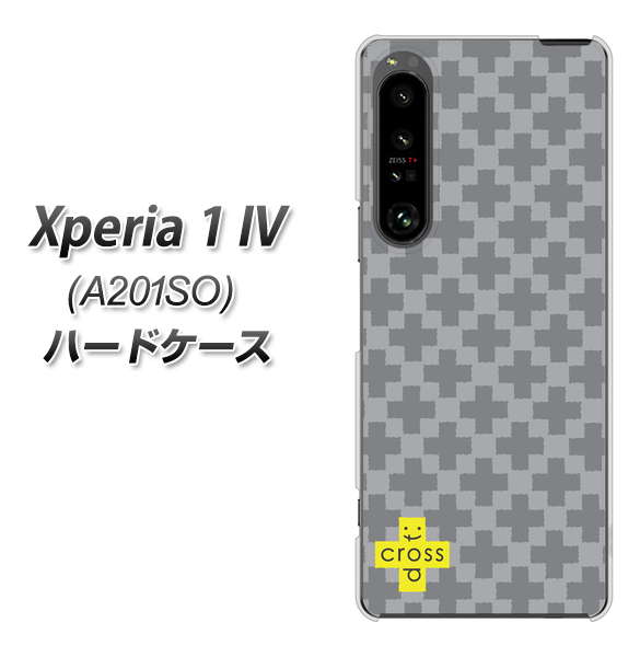 Xperia 1 IV A201SO SoftBank 高画質仕上げ 背面印刷 ハードケース【IB900 クロスドット_グレー】